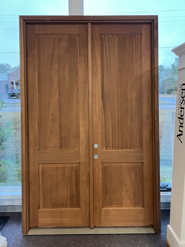 [R] 5490 Custom 9' Height Mahogany Double Door Right Hand Inswing; 4-9/16" Jamb Depth; This is a RESALE item that is sold AS-IS with no warranty.